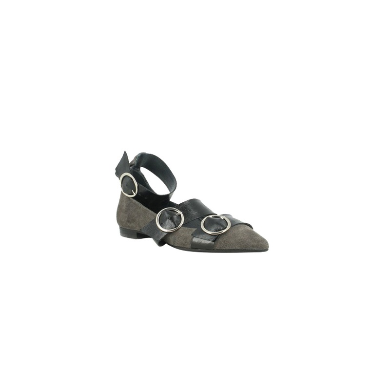 Buckled Strap Suede Flats