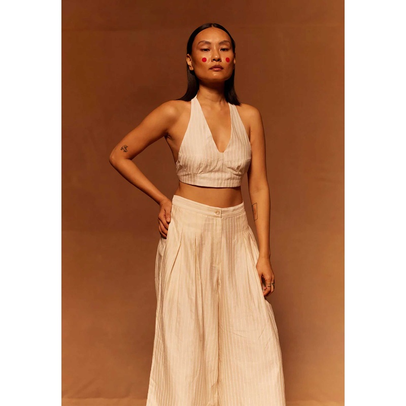 Pants Shunkan Pleated Ivory