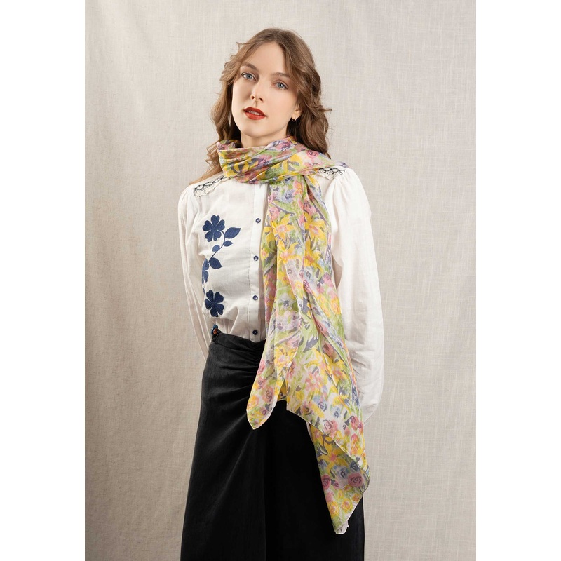 Scarf 64650 Silk Scarf Bouquet