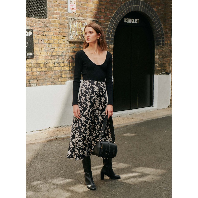 Skirt Janine Janine Floral Noir