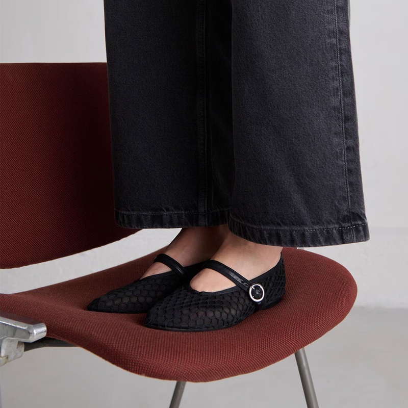 264- Deessia Mesh/cuir Noir-noir