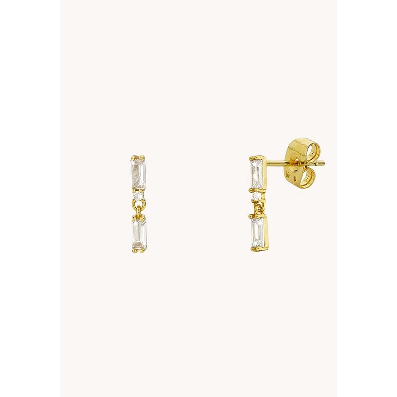 Earring Twice Baguette Bo-208g Gold