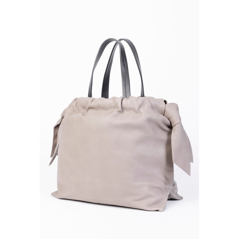 Oversized Drawstring Leather Tote Bag