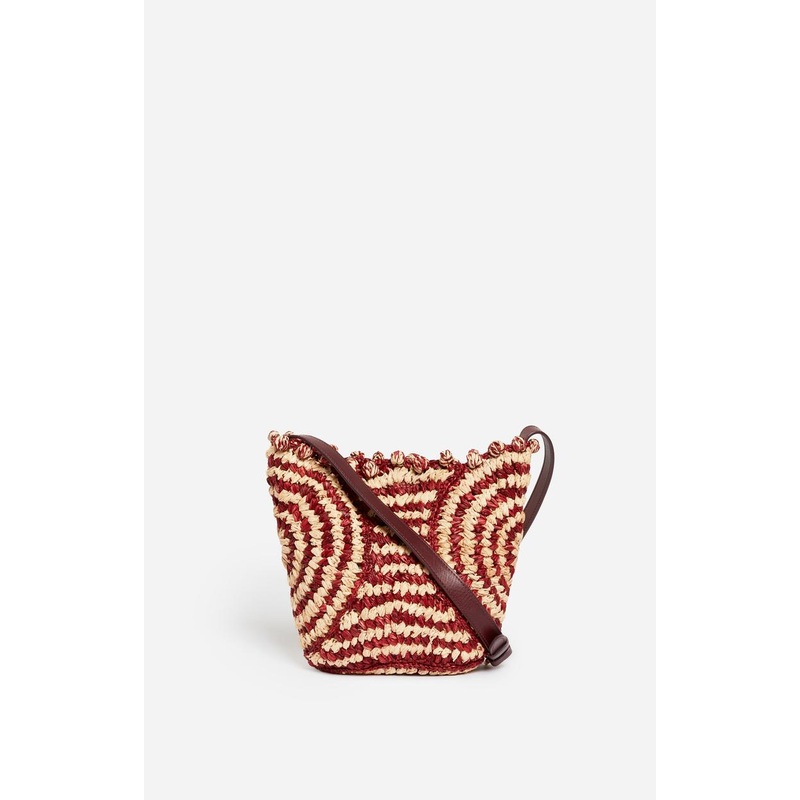 Raffia Panier Pm 5eve22-v40745 Bordeaux