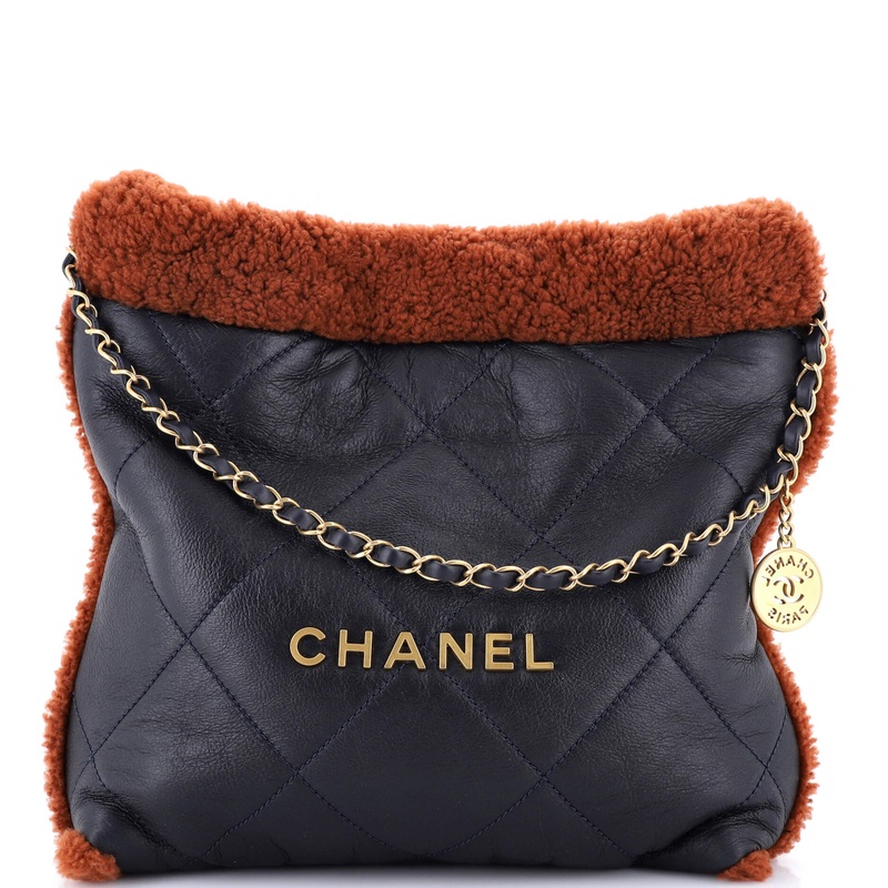 22 Chain Hobo Quilted Lambskin with Shearling Small