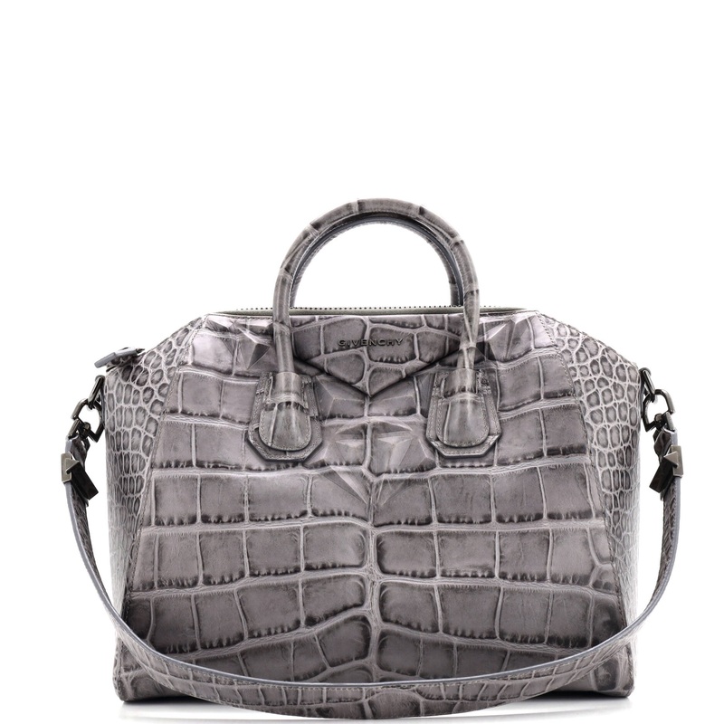 Antigona Bag Crocodile Embossed Leather Medium