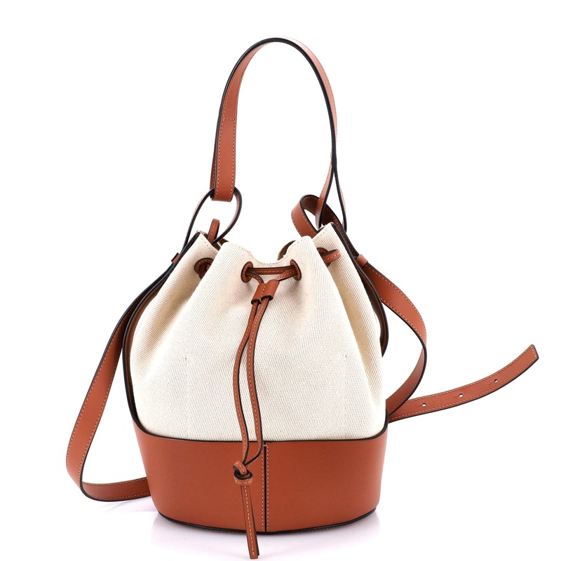 Balloon Bucket Bag Canvas and Leather Medium