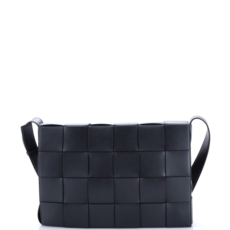 Cassette Messenger Bag Maxi Intrecciato Leather Medium