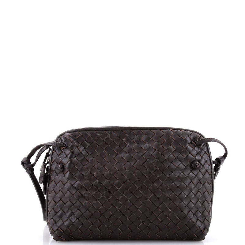 Double Compartment Pillow Crossbody Bag Intrecciato Nappa Medium