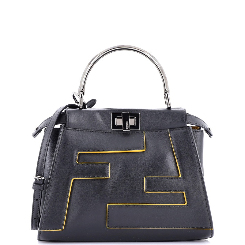 FF Logo Peekaboo Bag Leather with Applique Mini
