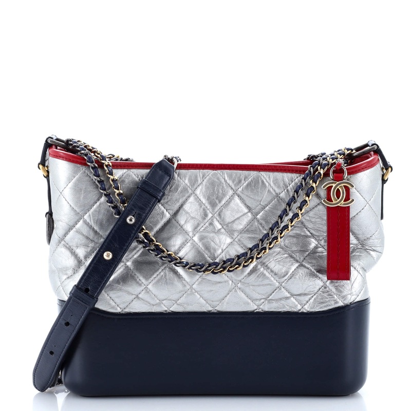 Gabrielle Hobo Quilted Metallic Aged Calfskin Medium