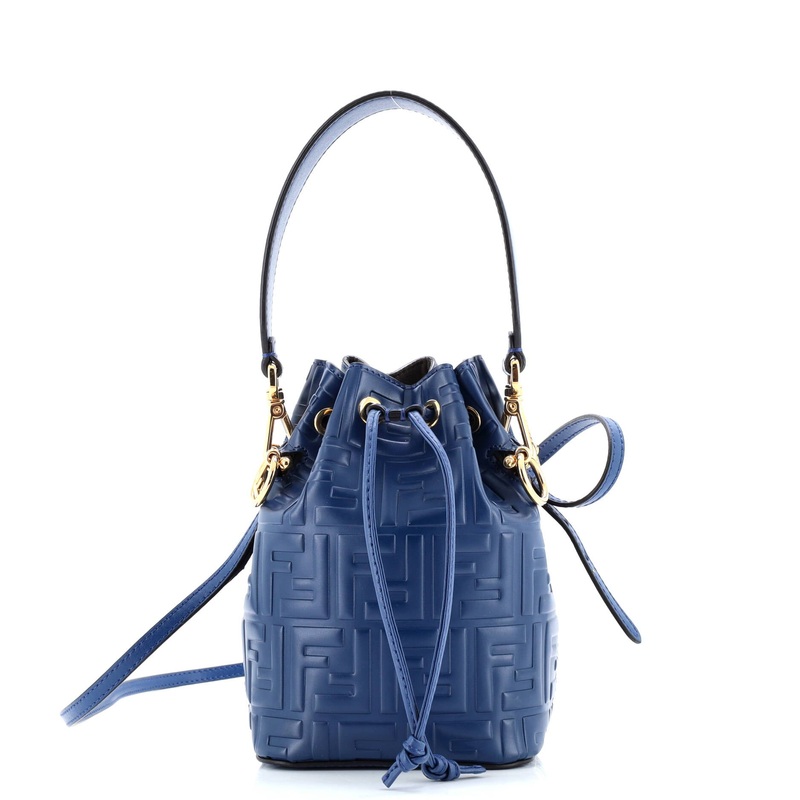 Mon Tresor Bucket Bag Zucca Embossed Leather Mini