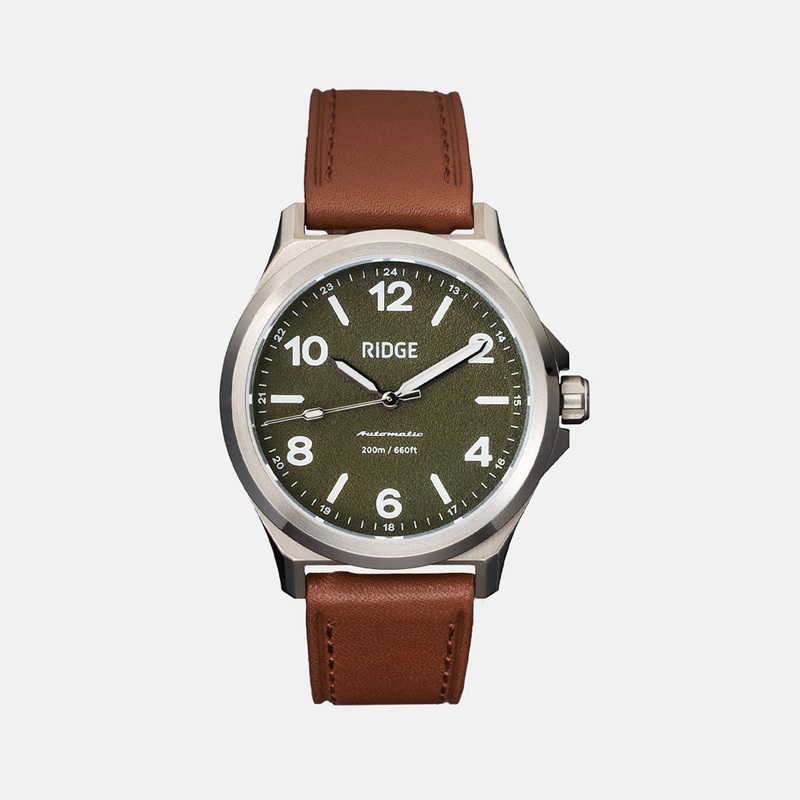 Ridge Titanium Field Watch 40mm - Matte Olive