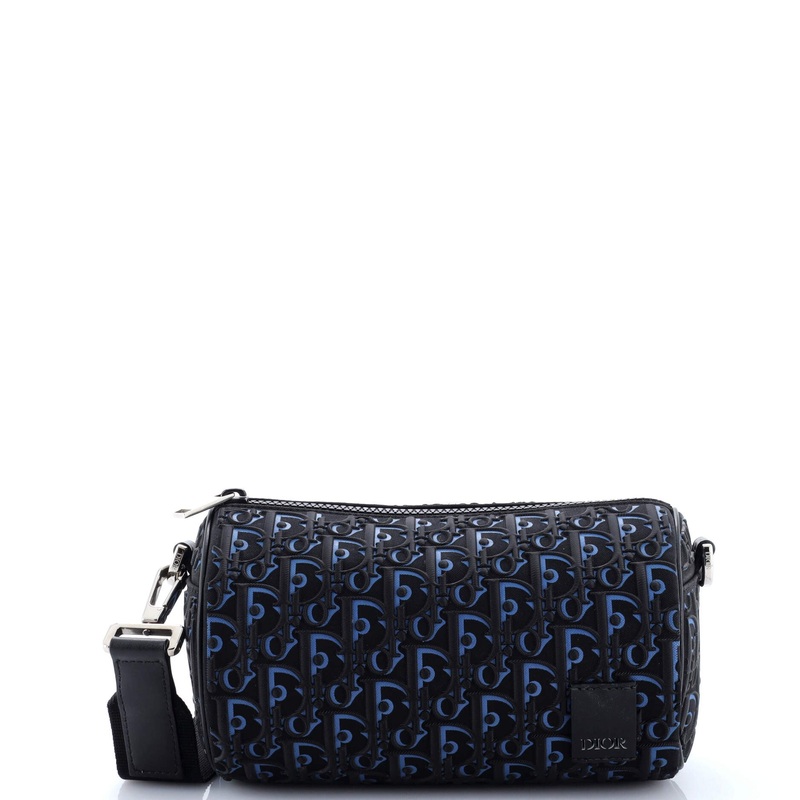 Roller Messenger Bag Oblique Embroidered Coated Canvas