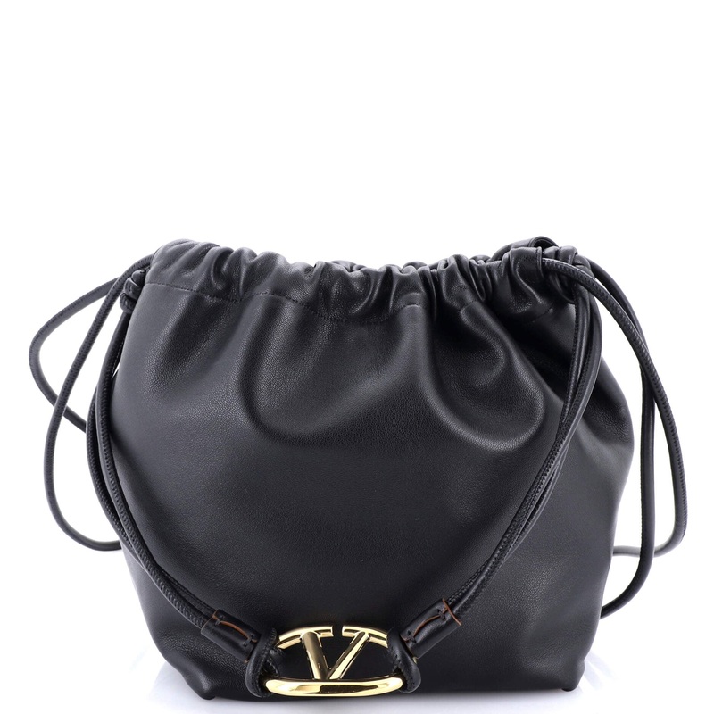 VLogo Pouf Bucket Bag Leather Medium