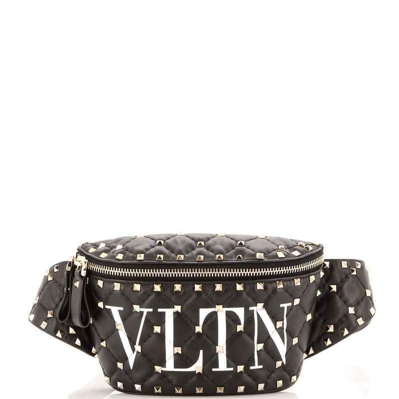 VLTN Rockstud Spike Belt Bag Quilted Printed Leather