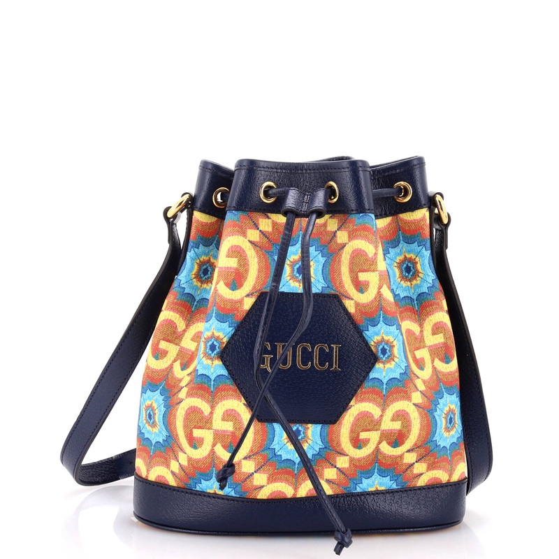 Aria 100th Anniversary Bucket Bag Kaleidoscope Print GG Coated Canvas