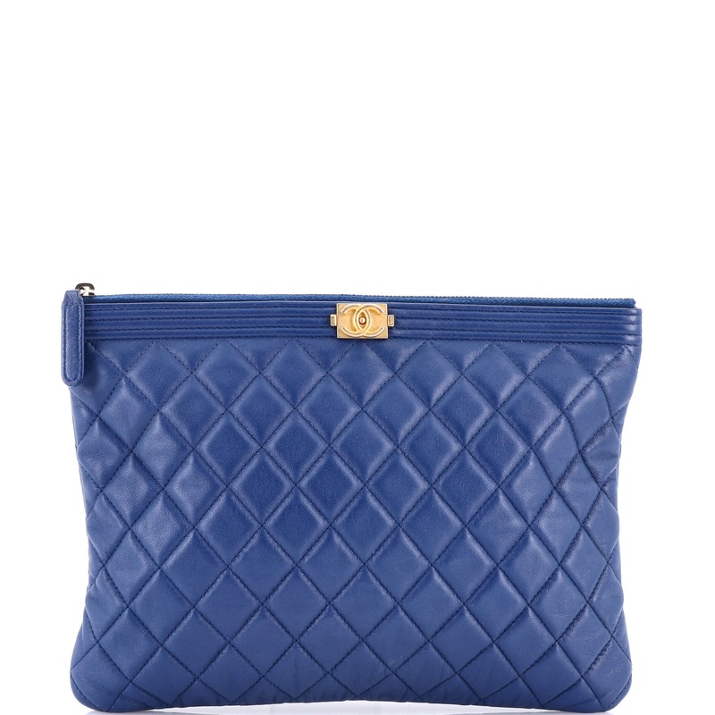 Boy O Case Clutch Quilted Lambskin Medium