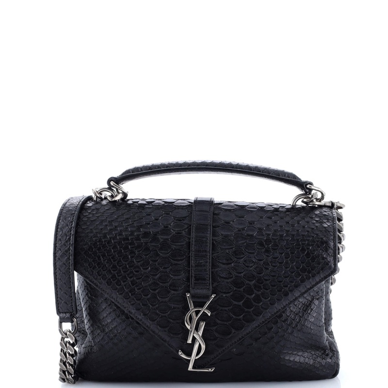 Classic Monogram College Bag Python Embossed Leather Medium