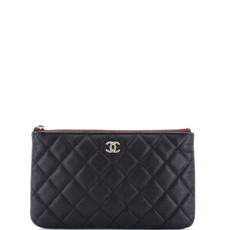 O Case Clutch Quilted Caviar Small