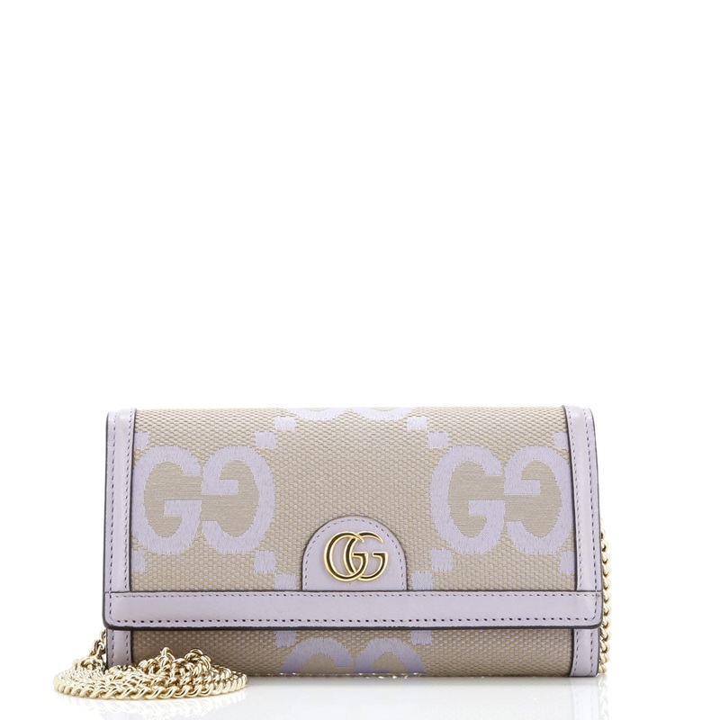 Ophidia Wallet on Chain Jumbo GG Canvas with Leather