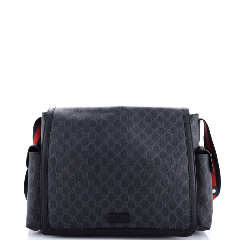 Web Strap Diaper Bag GG Coated Canvas Small