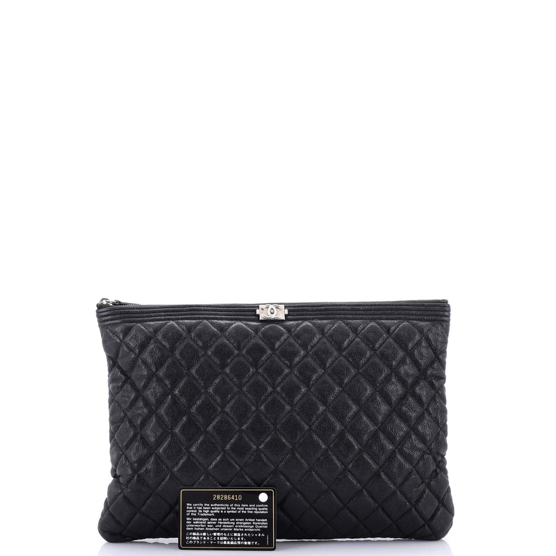 Boy O Case Clutch Quilted Caviar Large