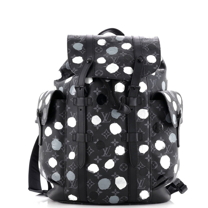 Christopher Backpack Yayoi Kusama Painted Dots Monogram Eclipse Canvas MM