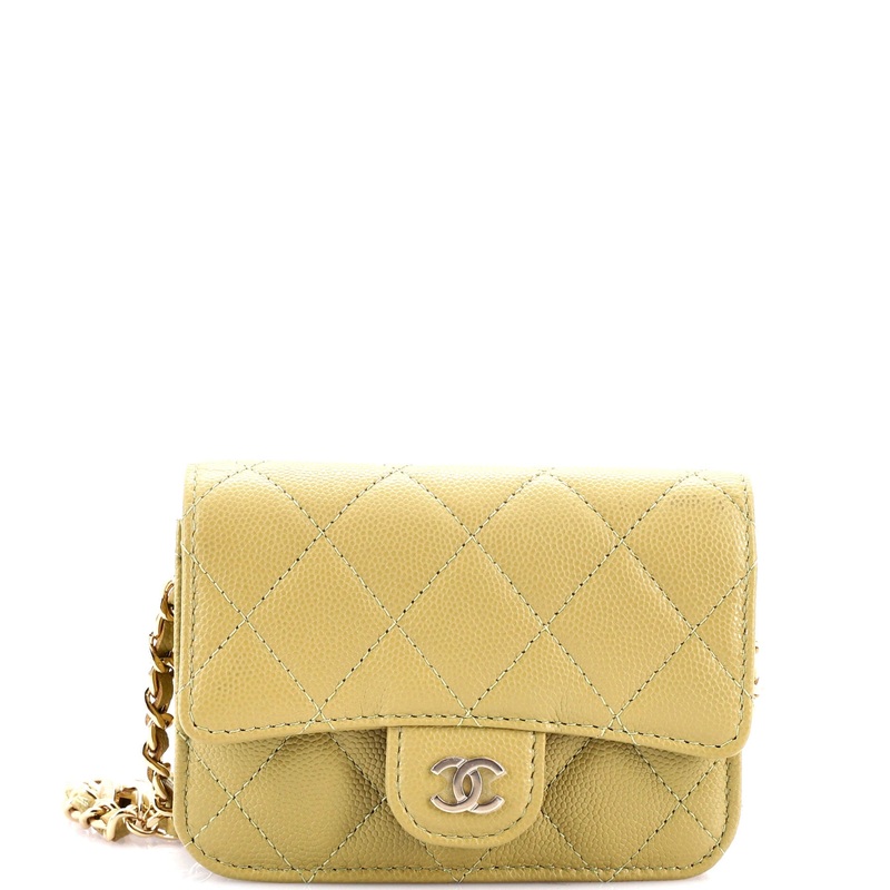 Classic Flap Clutch with Chain Quilted Caviar Small