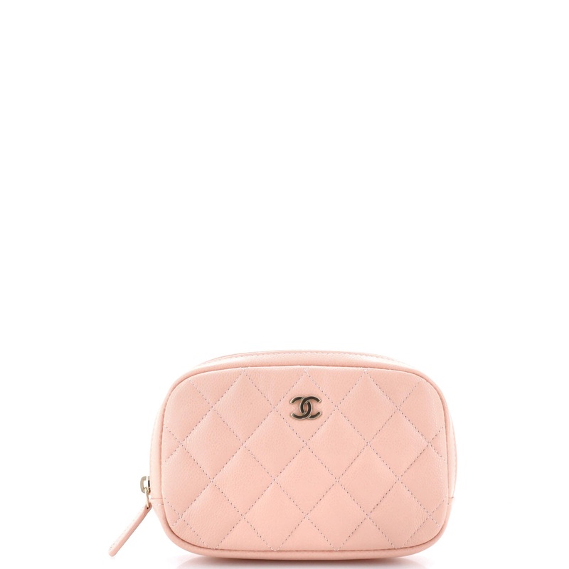 Curvy Cosmetic Pouch Quilted Caviar Small