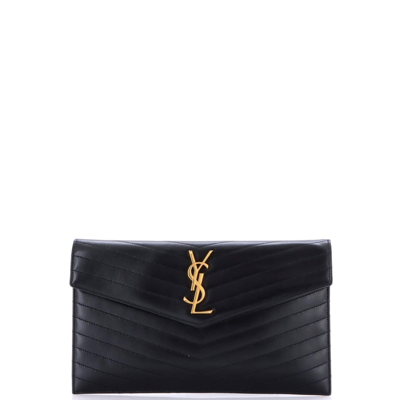 Uptown Pouch Chevron Leather