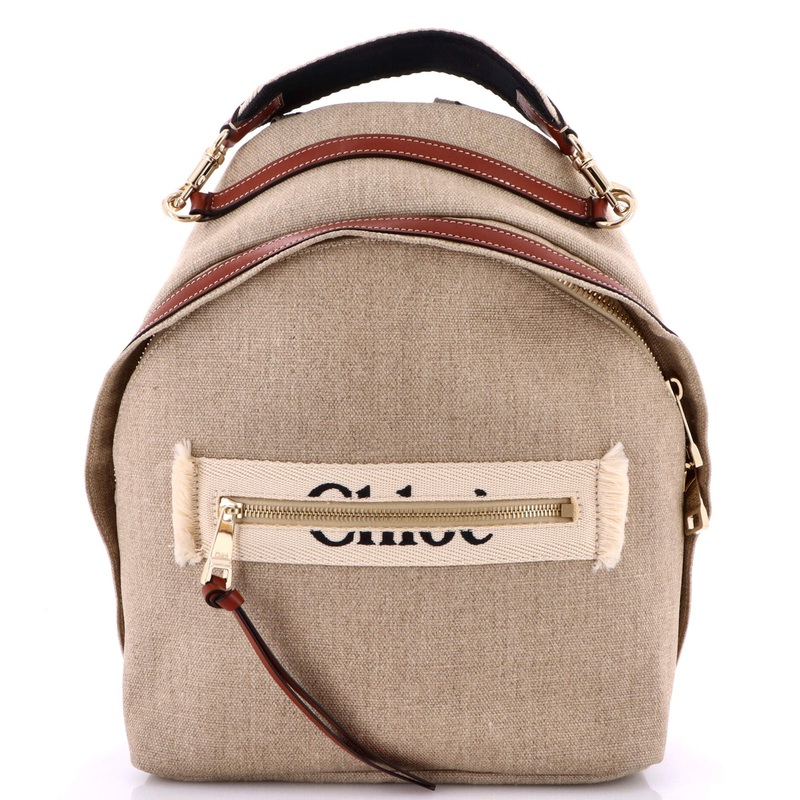 Woody Backpack Linen with Leather