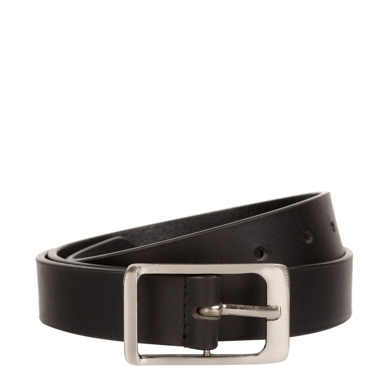 Black Genuine Leather Ladies' Belt
