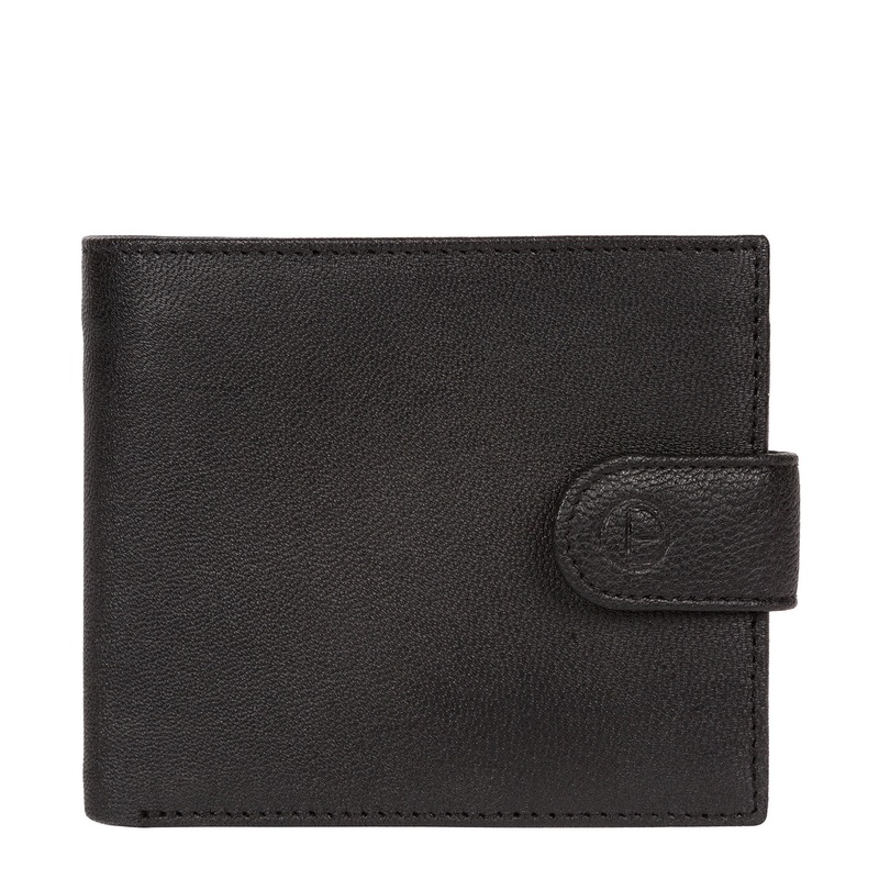 'Charles' Black Leather Bi-Fold Wallet