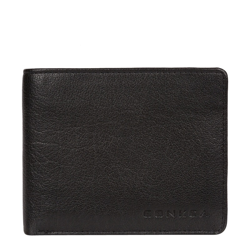 'Conan' Black Bi-Fold Leather Wallet