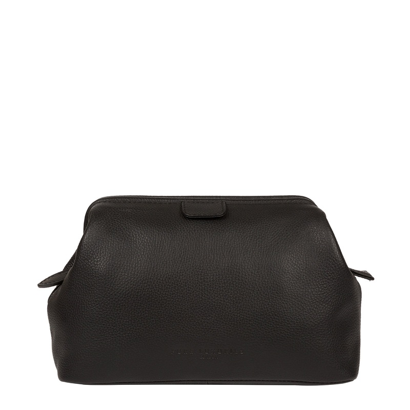'Fender' Black Leather Washbag