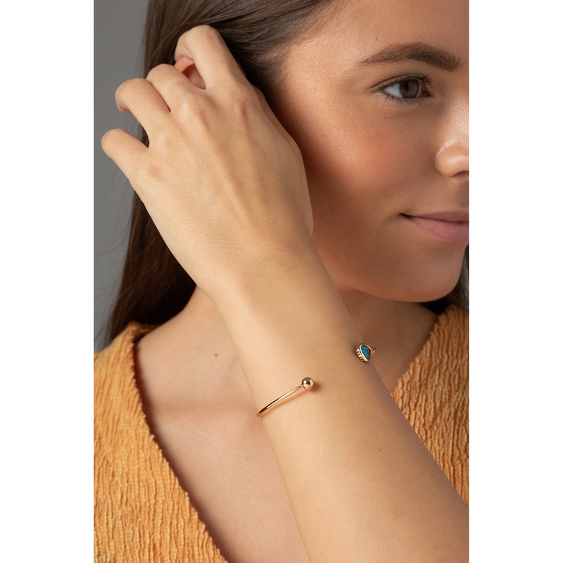Gift Packaged 'Baniti' Gold Plate & Azure Glass Bangle