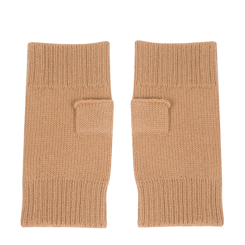 'Grange' Caramel Cashmere & Merino Wool Wrist Warmers