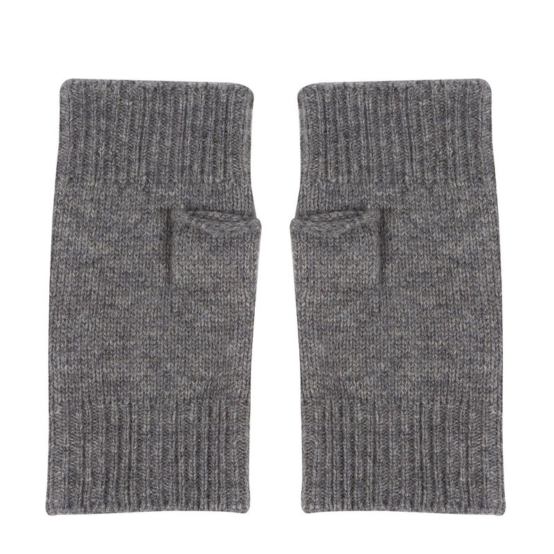 'Grange' Grey Cashmere & Merino Wool Wrist Warmers