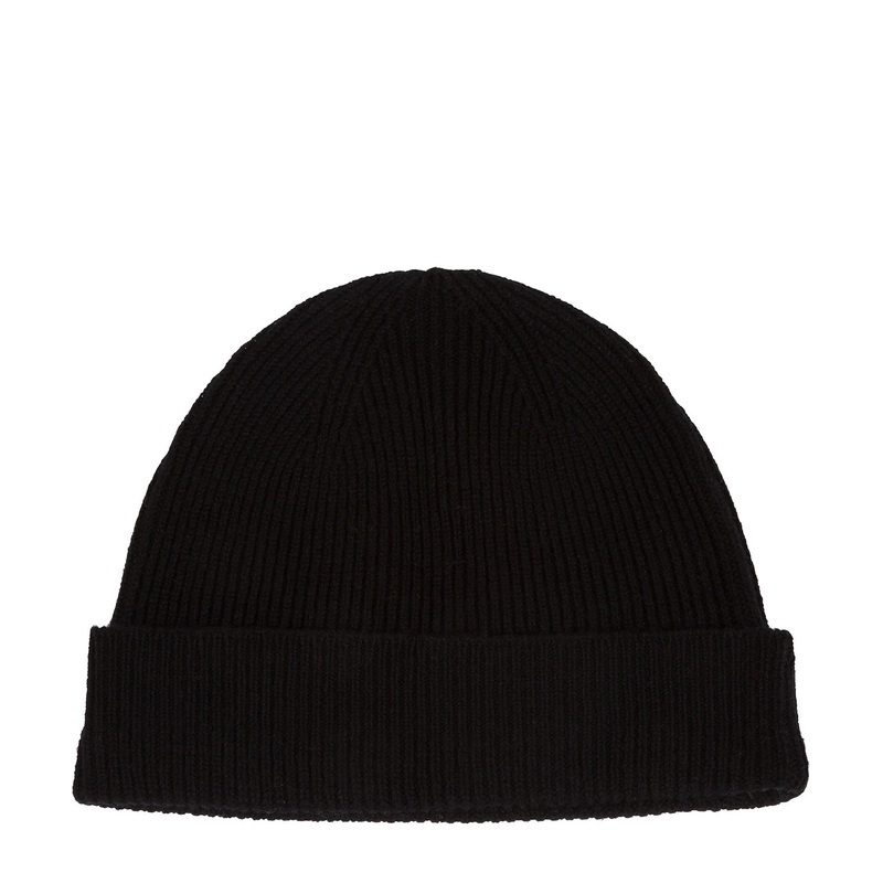 'Grizedale' Black Cashmere & Merino Wool Beanie Hat