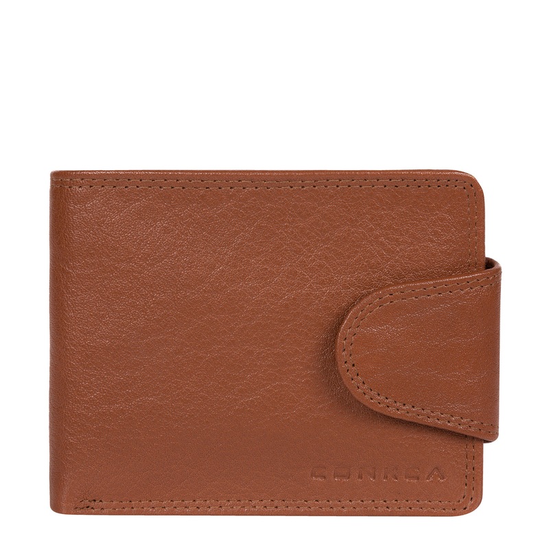 'Heath' Chestnut and Dark Brown Bi-Fold Leather Wallet