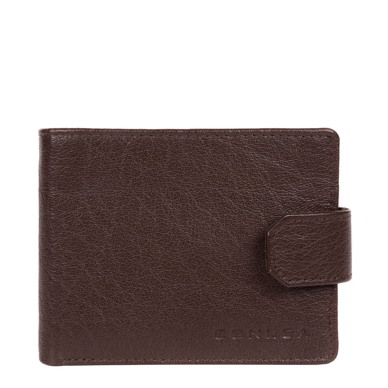 'Mason' Dark Brown Bi-Fold Leather Wallet