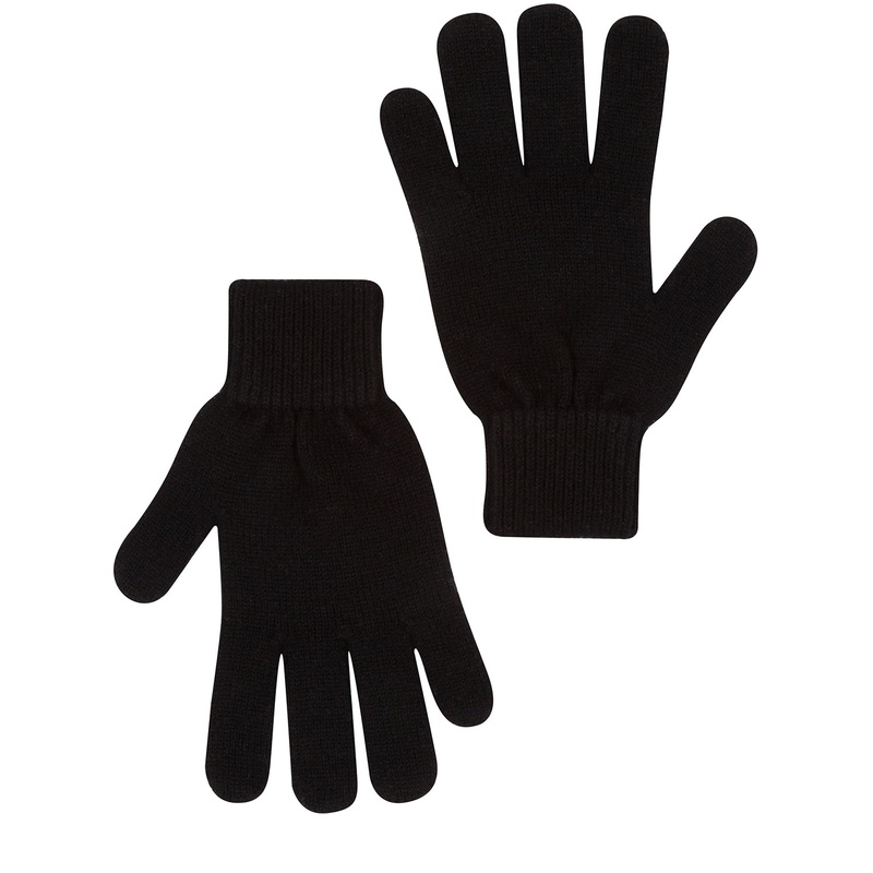'Windermere' Black Cashmere & Merino Wool Gloves