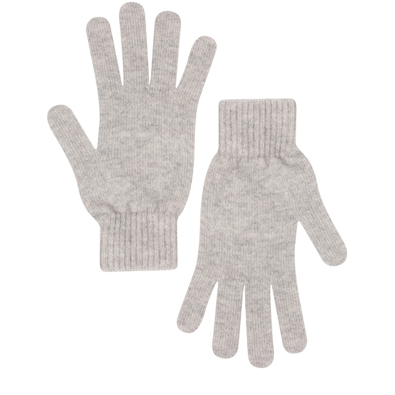 'Woodland' Foggy Cashmere & Merino Wool Large Gloves
