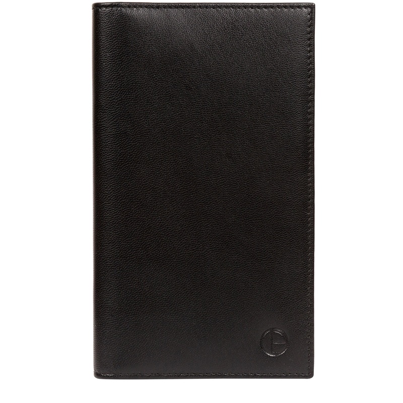 'Addison' Black Leather Breast Pocket Wallet