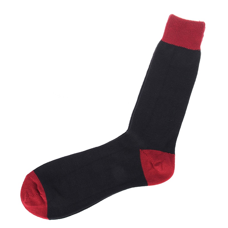 Anthracite & Red Cotton Socks
