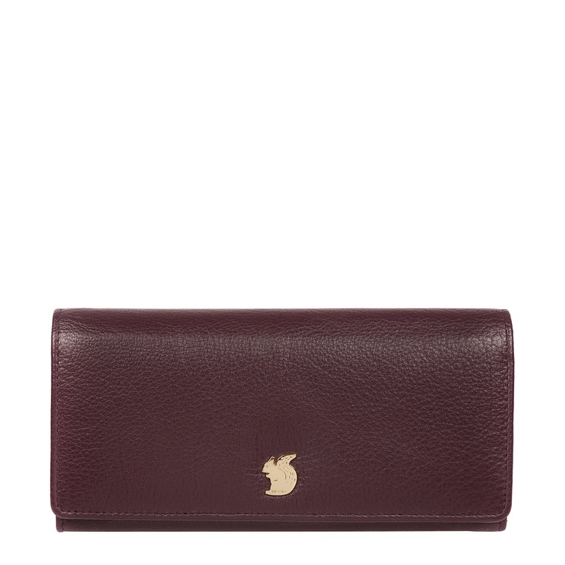 'Arabella' Plum Leather RFID Purse