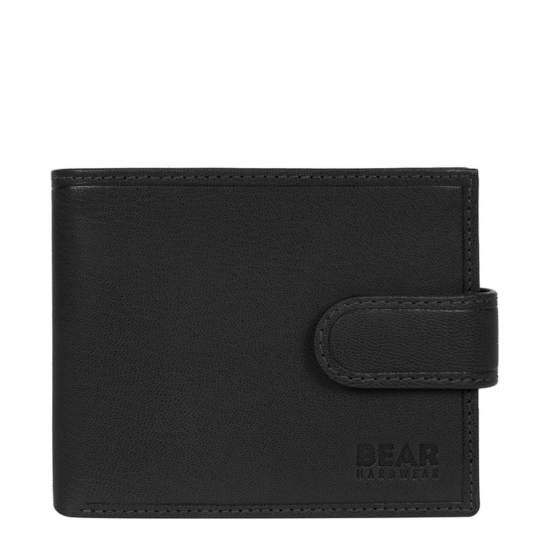 'Arden' Black Leather Bi-Fold Wallet