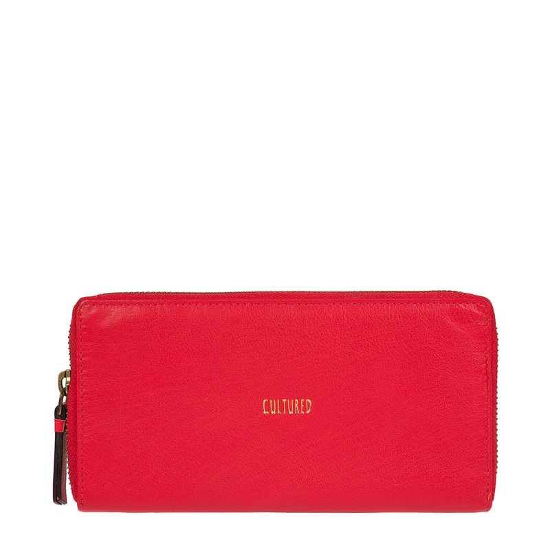 'Ariana' Red Leather RFID Purse
