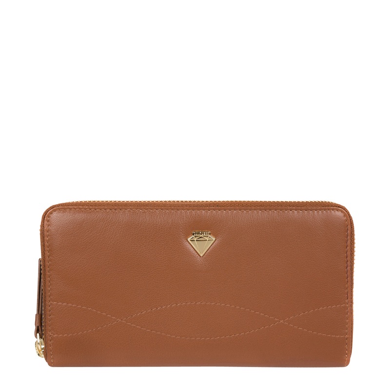 'Banbury' Tan Leather Zip-Round Purse